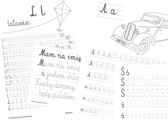 Nauka pisania literek dla dzieci do wydrukowania